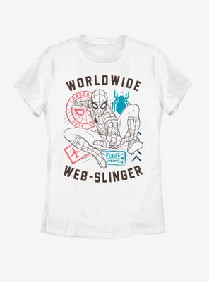 Marvel Spider-Man Far From Home World Wide Web Slinger Vintage Womens T-Shirt