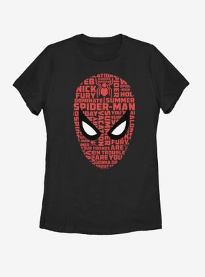 Marvel Spider-Man Far From Home Spider Word Face Womens T-Shirt