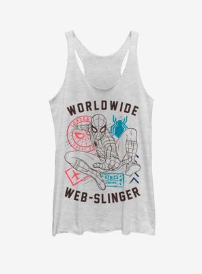 Marvel Spider-Man Far From Home World Wide Web Slinger Vintage Womens Tank