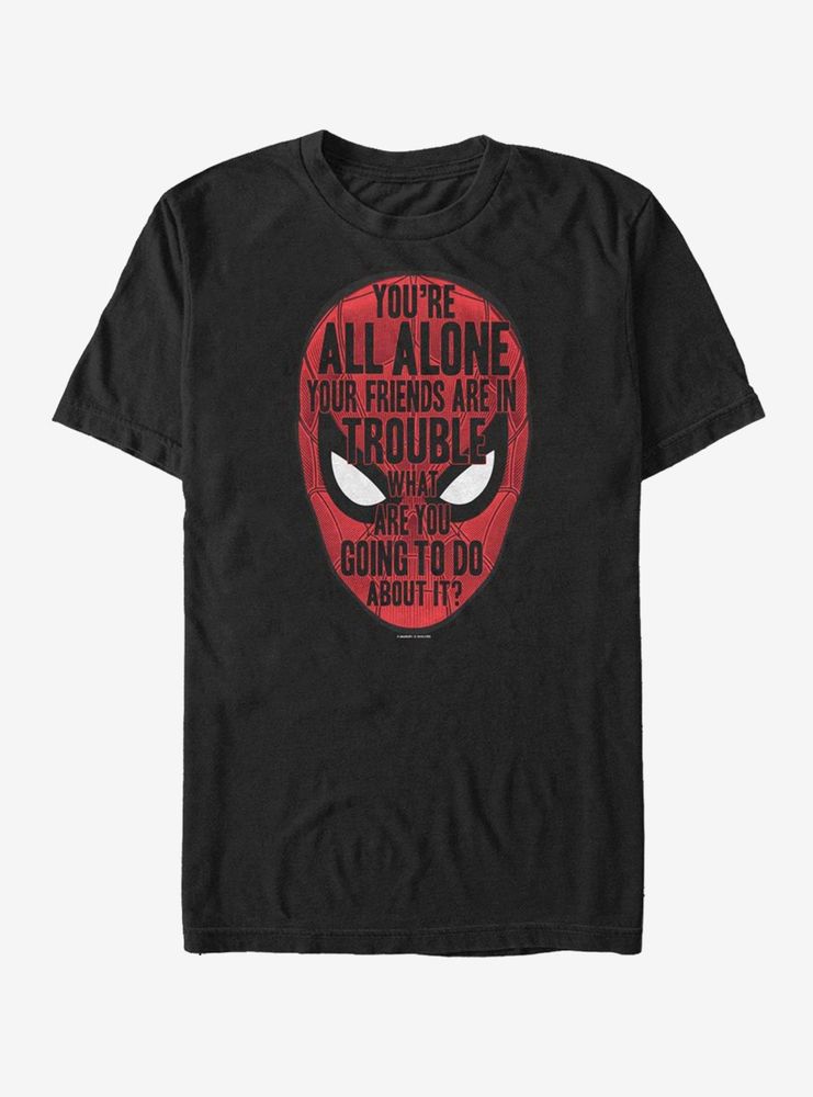 Marvel Spider-Man Far From Home Face words T-Shirt