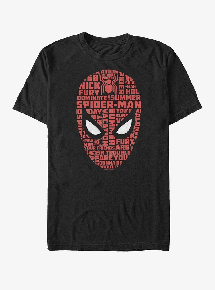 Marvel Spider-Man: Far From Home Spider Word Face T-Shirt