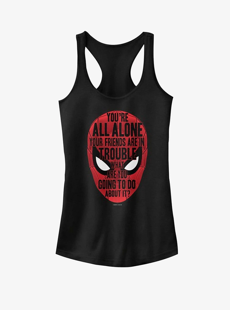 Marvel Spider-Man Far From Home Face words Girls Tank