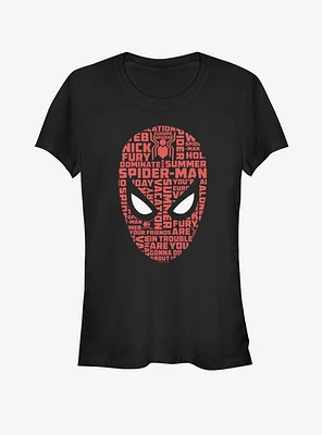 Marvel Spider-Man Far From Home Spider Word Face Girls T-Shirt