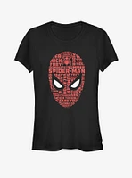 Marvel Spider-Man Far From Home Spider Word Face Girls T-Shirt