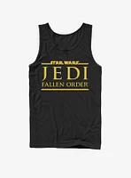 Star Wars Jedi Fallen Order Logo Yellow Ink Tank Top