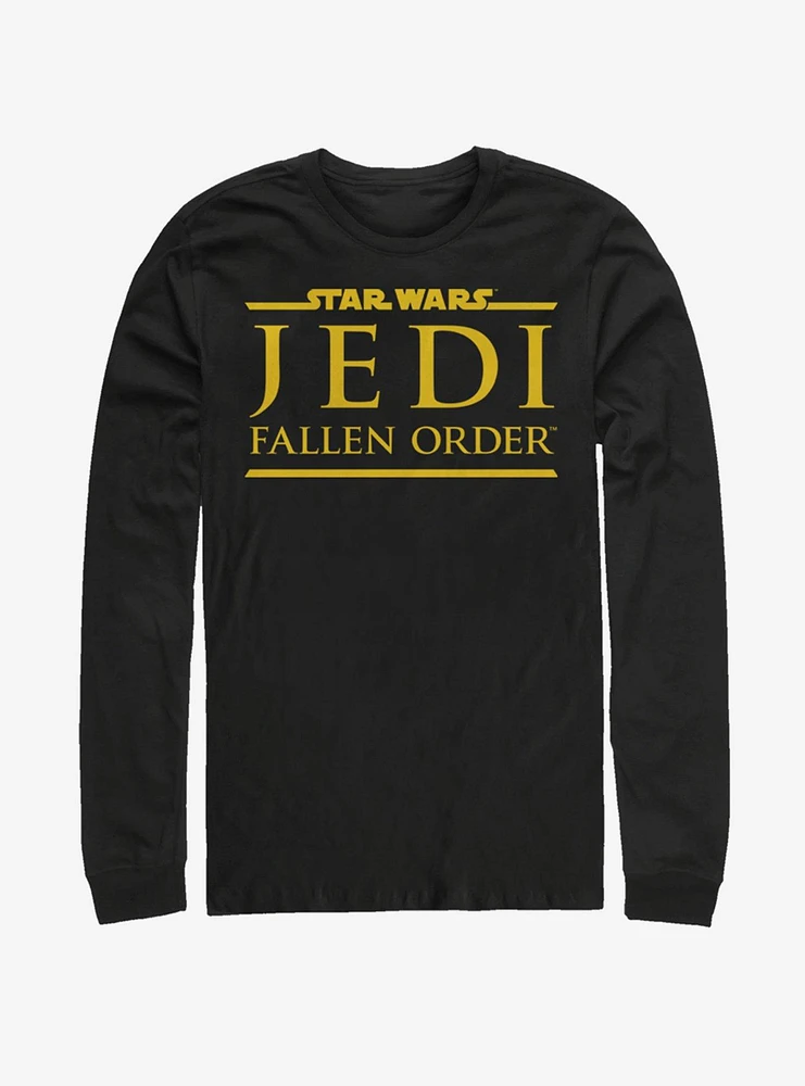 Star Wars Jedi Fallen Order Logo Yellow Ink Long-Sleeve T-Shirt