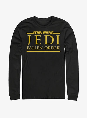 Star Wars Jedi Fallen Order Logo Yellow Ink Long-Sleeve T-Shirt