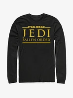 Star Wars Jedi Fallen Order Logo Yellow Ink Long-Sleeve T-Shirt