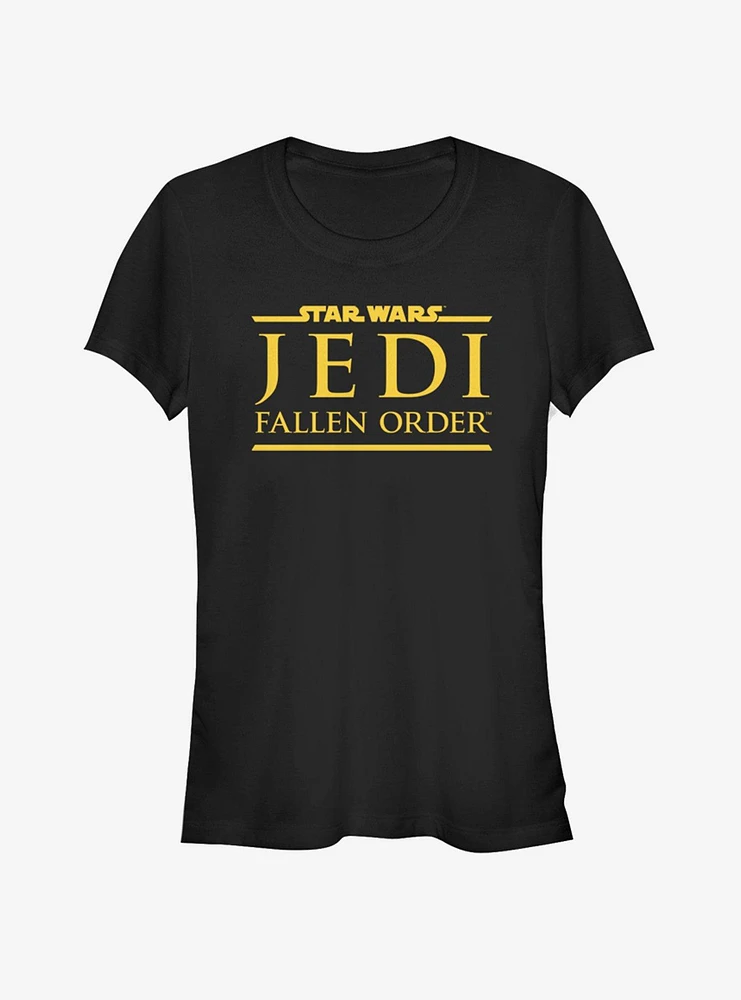 Star Wars Jedi Fallen Order Logo Yellow Ink Girls T-Shirt