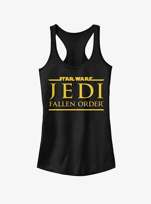 Star Wars Jedi Fallen Order Logo Yellow Ink Girls Tank Top