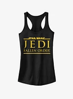 Star Wars Jedi Fallen Order Logo Yellow Ink Girls Tank Top