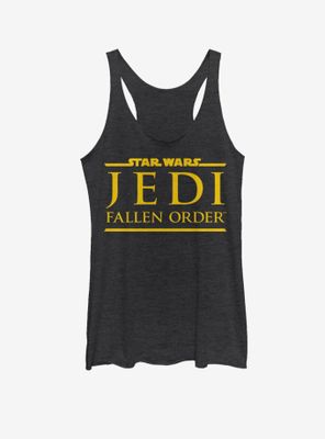 Star Wars Jedi Fallen Order Logo Yellow Ink Womens Tank Top