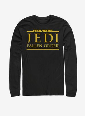 Star Wars Jedi Fallen Order Logo Yellow Ink Long-Sleeve T-Shirt