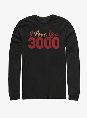 Marvel Avengers: Endgame Love You 3000 Script Long-Sleeve T-Shirt