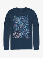 Marvel Avengers: Endgame Suit Group Navy Blue Long-Sleeve T-Shirt