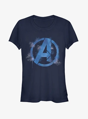 Marvel Avengers: Endgame Avengers Spray Logo Girls Navy Blue T-Shirt