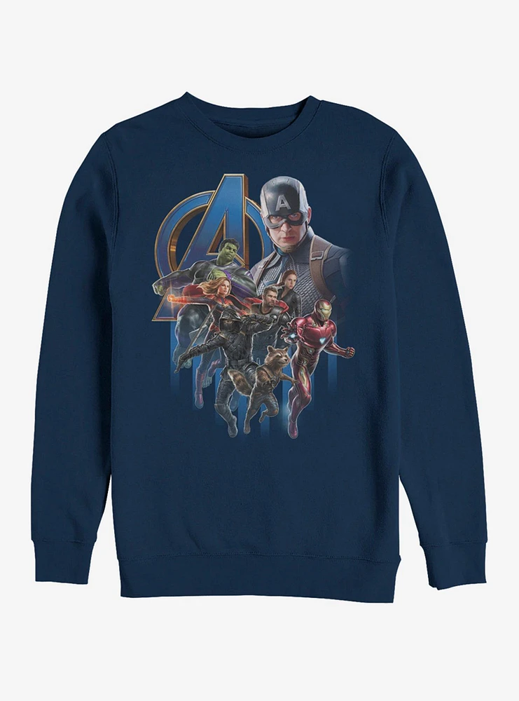 Marvel Avengers: Endgame Avengers Group Poster Navy Blue Sweatshirt