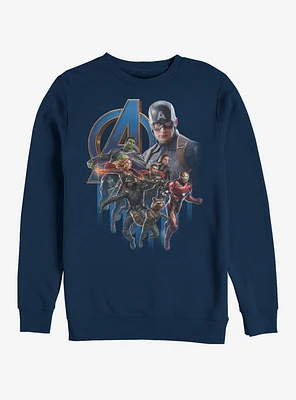 Marvel Avengers: Endgame Avengers Group Poster Navy Blue Sweatshirt