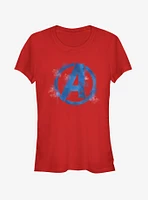 Marvel Avengers: Endgame Avengers Spray Logo Girls Navy Blue T-Shirt