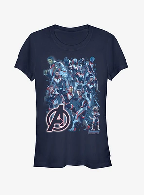 Marvel Avengers: Endgame Suit Group Girls Navy Blue T-Shirt