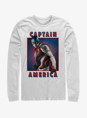 Marvel Avengers: Endgame Captain America Armor Solo Box White Long-Sleeve T-Shirt