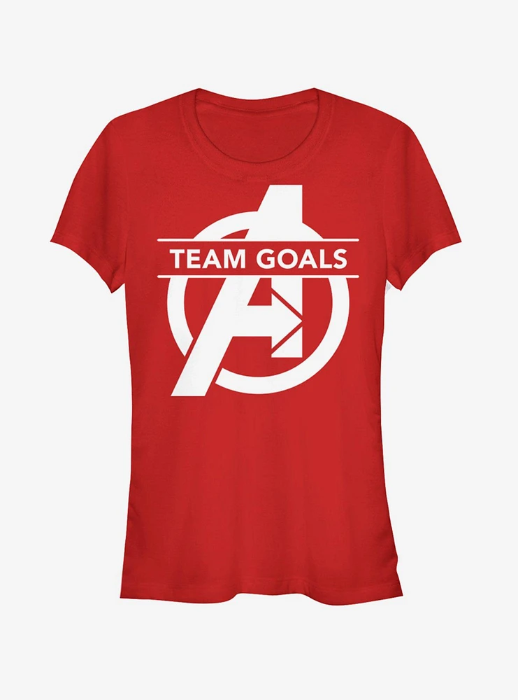 Marvel Avengers: Endgame Team Goals Girls Red T-Shirt