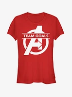 Marvel Avengers: Endgame Team Goals Girls Red T-Shirt