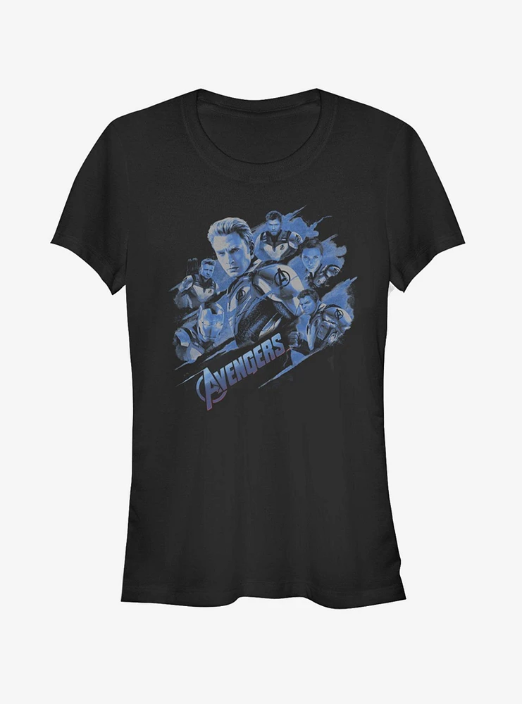 Marvel Avengers: Endgame Captain America Blue Shot Girls T-Shirt