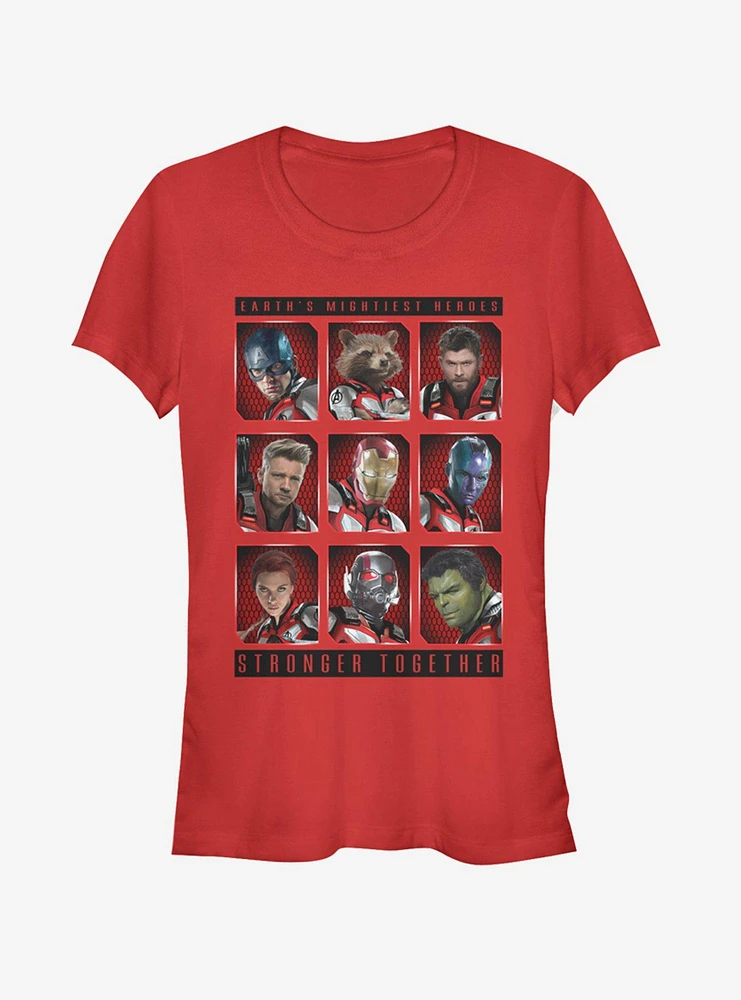 Marvel Avengers: Endgame Mightiest Heroes Stack Girls Red T-Shirt