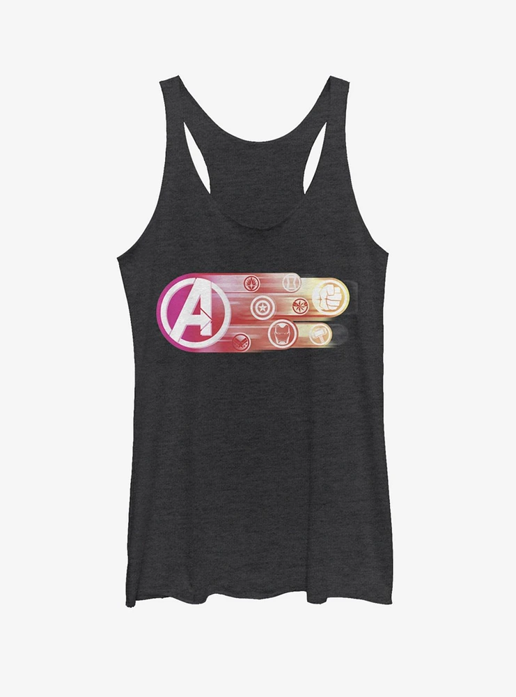 Marvel Avengers: Endgame Icons Group Girls Black Heathered Tank Top