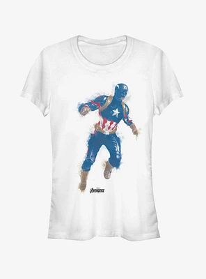 Marvel Avengers: Endgame Captain America Paint Girls White T-Shirt