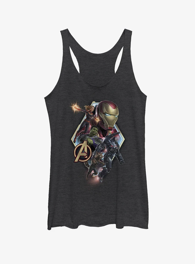 Marvel Avengers: Endgame Diamond Shot Girls Black Heathered Tank Top