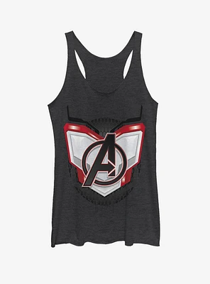 Marvel Avengers: Endgame Logo Armor Girls Black Heathered Tank Top