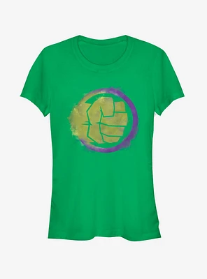 Marvel Avengers: Endgame Hulk Spray Logo Girls Kelly Green T-Shirt