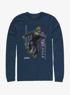 Marvel Avengers: Endgame Hulk Motion Navy Blue Long-Sleeve T-Shirt