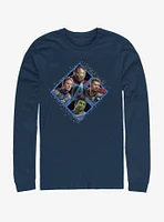 Marvel Avengers: Endgame Square Box Navy Blue Long-Sleeve T-Shirt