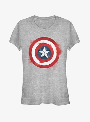 Marvel Avengers: Endgame Captain America Spray Logo Girls Heathered T-Shirt