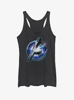 Marvel Avengers: Endgame Logo Shine Girls Black Heathered Tank Top