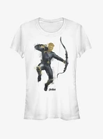 Marvel Avengers: Endgame Painted Hawkeye Girls White T-Shirt