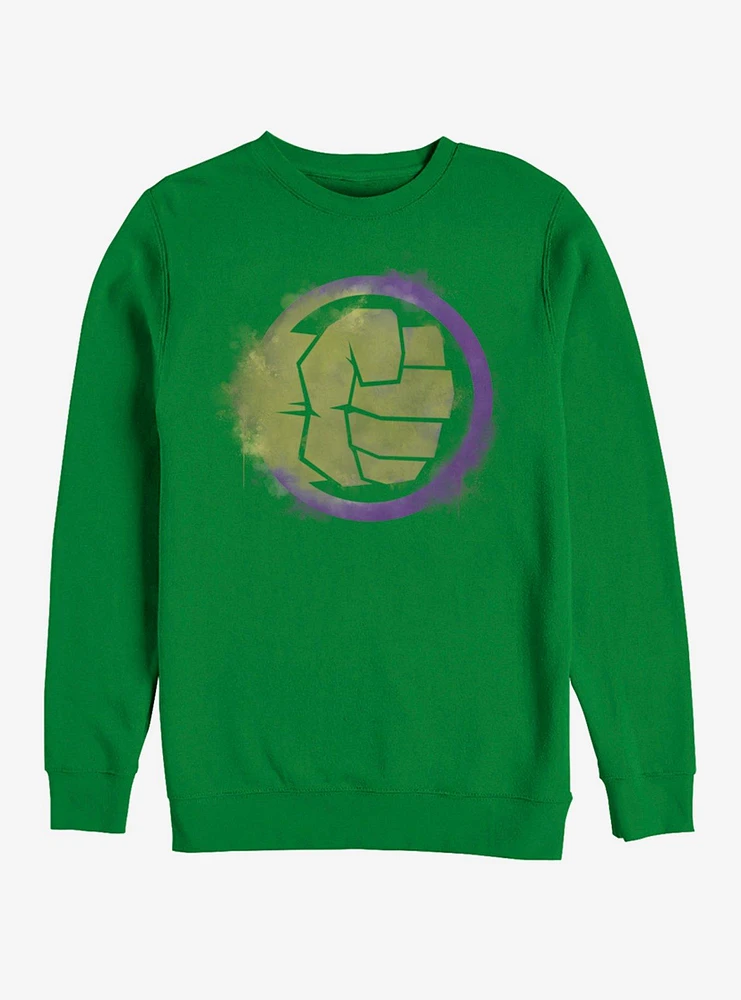 Marvel Avengers: Endgame Hulk Spray Logo Kelly Green Sweatshirt