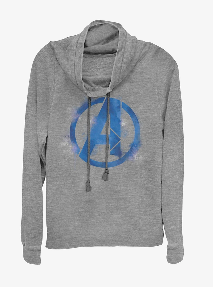 Marvel Avengers: Endgame Avengers Spray Logo Cowlneck Long-Sleeve Girls Heathered Top