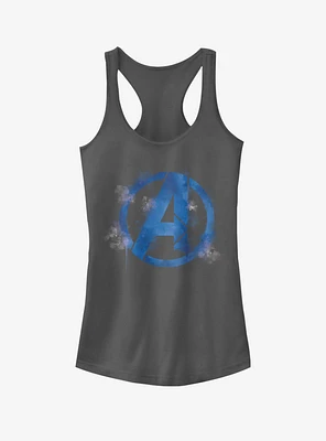 Marvel Avengers: Endgame Avengers Spray Logo Girls Charcoal Grey Tank Top