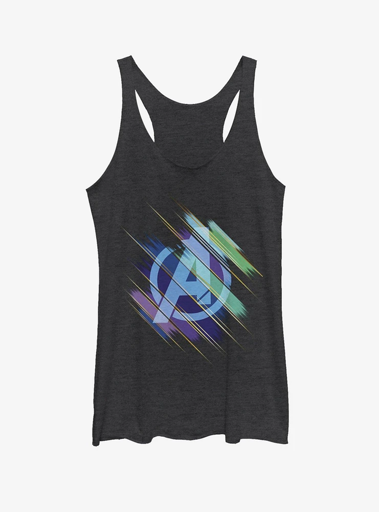 Marvel Avengers: Endgame Logo Swipe Girls Black Heathered Tank Top