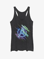 Marvel Avengers: Endgame Logo Swipe Girls Black Heathered Tank Top