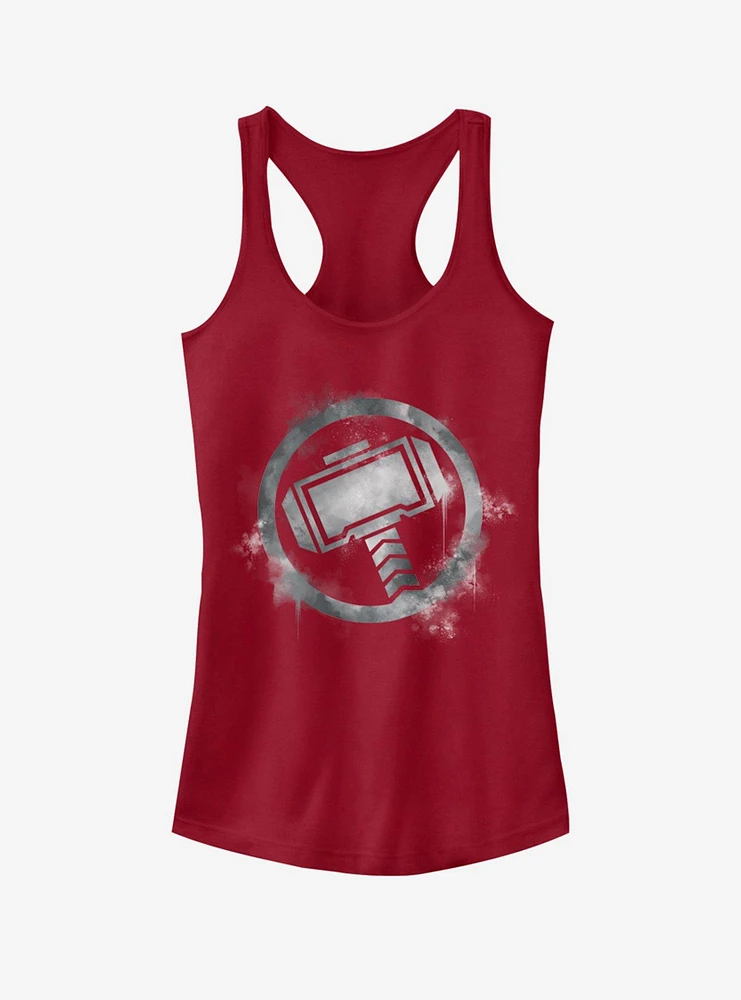 Marvel Avengers: Endgame Thor Spray Logo Girls Scarlet Red Tank Top