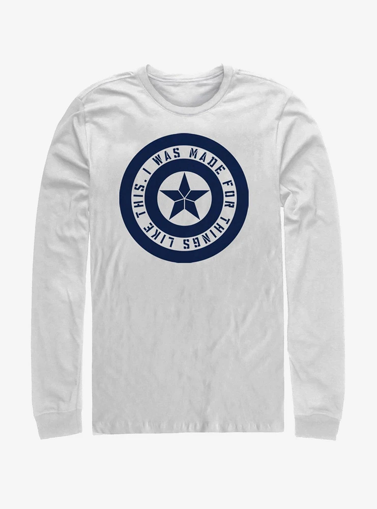 Marvel Avengers: Endgame Shield Inspiration White Long-Sleeve T-Shirt