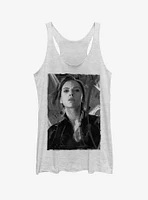 Marvel Avengers: Endgame Black Widow Darken Girls White Heathered Tank Top