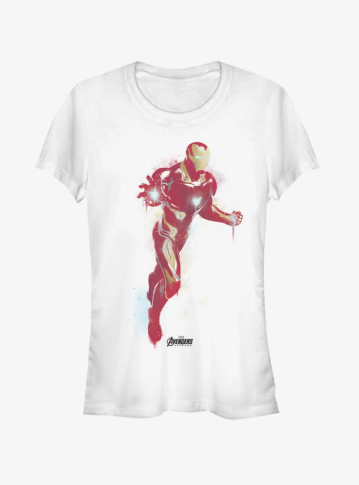 Marvel Avengers: Endgame Iron Man Paint Girls White T-Shirt