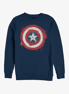 Marvel Avengers: Endgame Captain America Spray Logo Navy Blue Sweatshirt