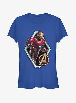 Marvel Avengers: Endgame Iron Man Sun Girls Royal Blue T-Shirt